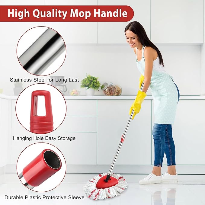 Spin Mop Replacement Head, Handle Compatible - Image 5