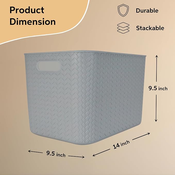 Storage Bins with Bamboo Lid – Stackable, and Home – Elegant Wicker-Style - Image 6