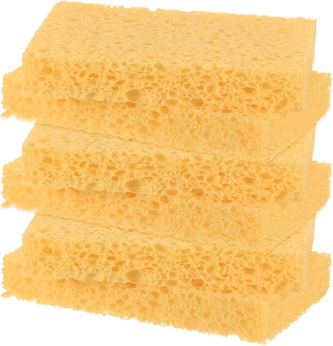 6-Pack Kitchen Sponges, Condense Eco Cellulose Non-Scratch Scrub Heavy Sponge by MMETERXITY