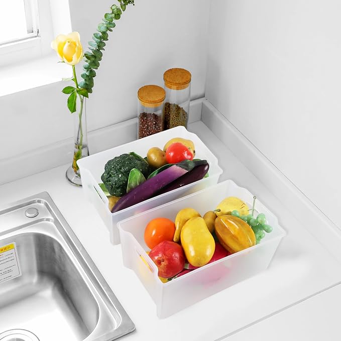 4-Pack Open Storage Organizing Bins, Matte Transparent Plastic Organizer Bins - Image 4