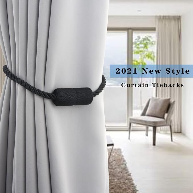 4 Pack Strong Magnetic Curtain Tiebacks Outdoor Elegant Decorative Tie Backs - Image 6