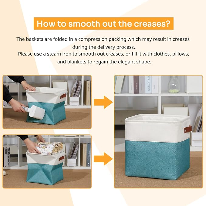 DULLEMELO Foldable Storage Cubes 11 x 11 Organizer Bins, Canvas Storage Bins - Image 4