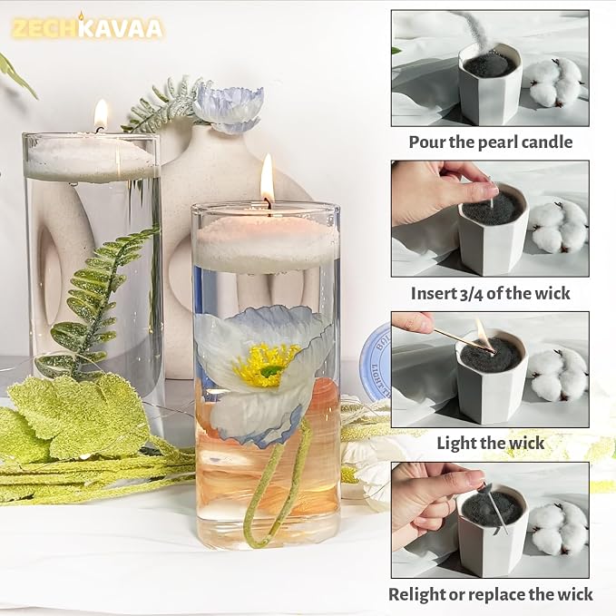 Unscented Black Pearled Candle 18oz Luxury Sand Candle Granulated Wax - Image 6