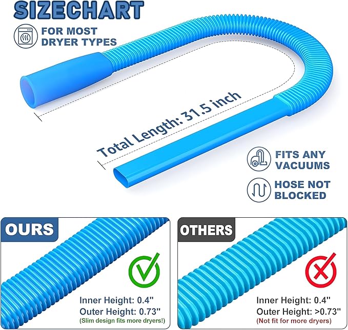 Upgraded Dryer Vent Cleaner Kit: Universal Vacuum Hose Attachment - Image 5