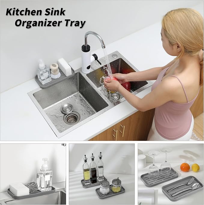 Silicone Kitchen Sink Organizer Tray - Image 3