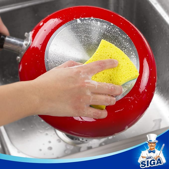 MR.SIGA Heavy Duty Cellulose Scrub Sponge, Dual-Sided Dishwashing Sponge - Image 6
