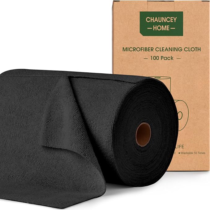 Roll of Microfiber Cleaning Cloth –100 Pack, Tear Away Microfiber Towels by CHAUNCEYHOME
