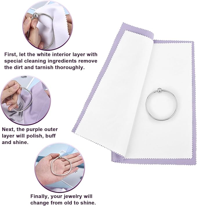 SEVENWELL Silver Polishing Cloth, Jewelry Cleaner Cloth - Image 5