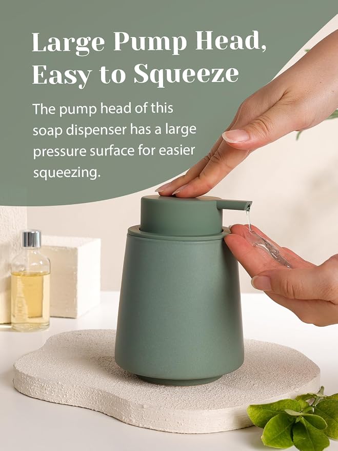 INGOFIN Ceramic Soap Dispenser, 14 oz Bathroom Hand Soap Dispenser, Liquid - Image 4