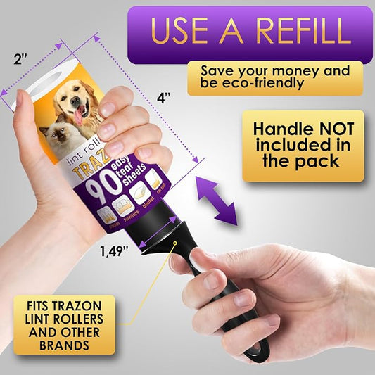 Lint Roller Refills 10 Pack of 900 Sheets / 10 Refills Rollers Only, Extra - Image 2