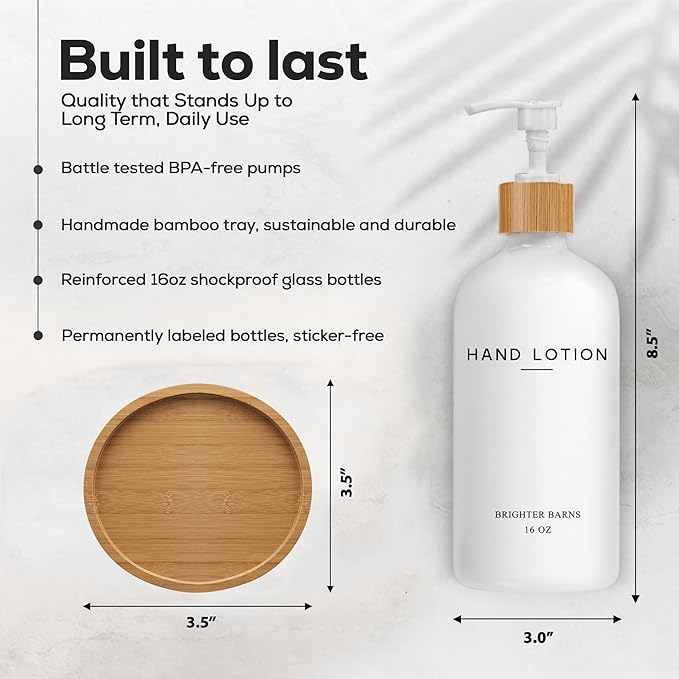 White Glass Lotion Dispenser - Image 3