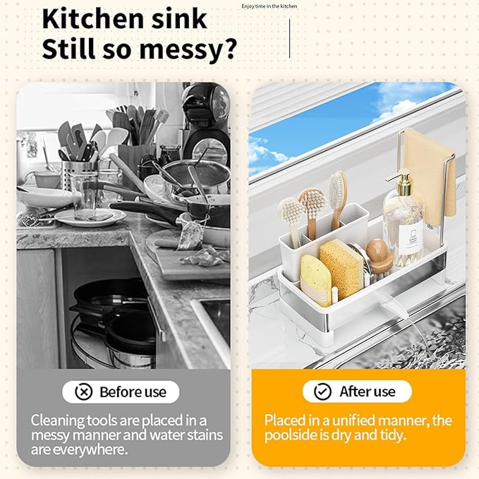 Sponge Holder for Kitchen Sink, Sink Caddy Organizer - Image 4