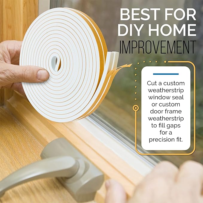 High Density Foam Weather Stripping Door Seal Strip Insulation Tape Roll - Image 8