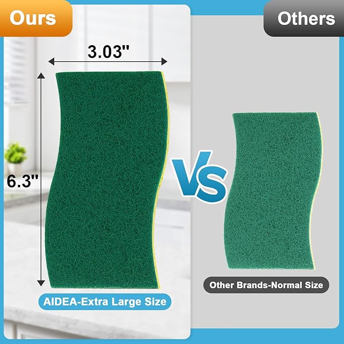 AIDEA XL Scrub Sponges Heavy Duty 12Count, Sponges - Image 2