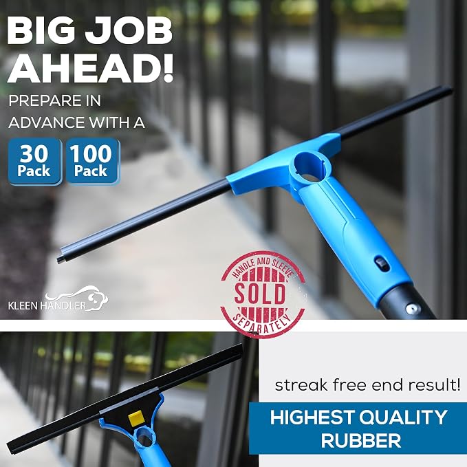 Kleen Handler Bulk Pack of 100 Professional 14” Window Washing Squeegee Blades - Image 6
