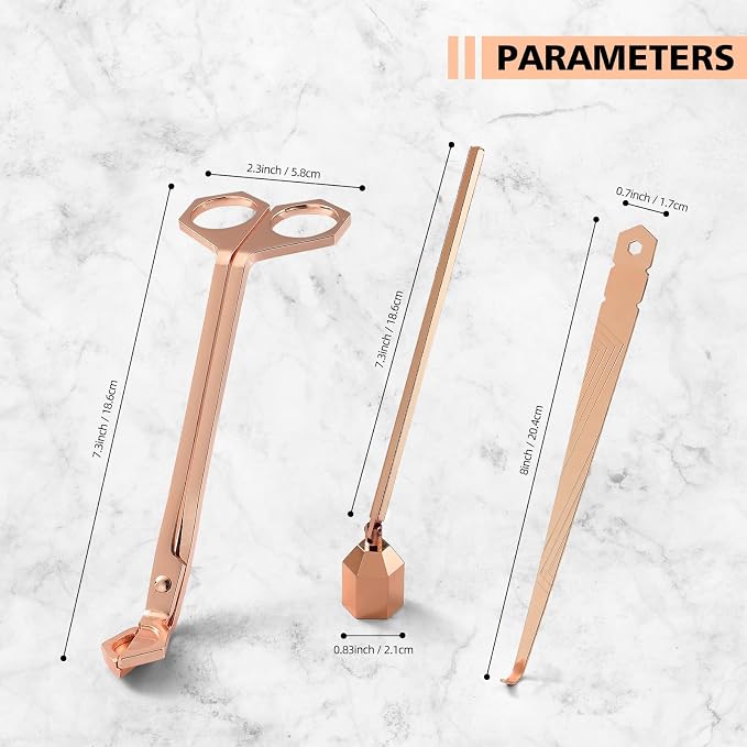 3-in-1 Candle Accessory Set, Wick Trimmer, Candle Snuffer, Wick Spoon, - Image 6