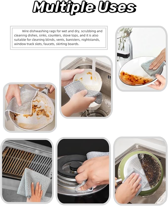 Stainless Steel Scrubber and Cleaning Rags - Image 5