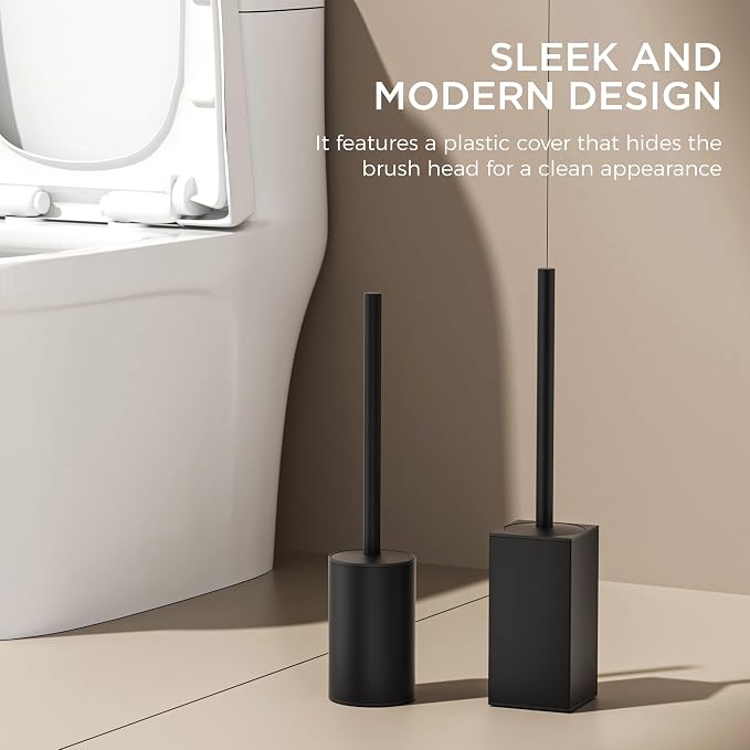 FORIOUS Toilet Brush and Holder Set, 304 Stainless Steel Heavy Duty Base and - Image 5