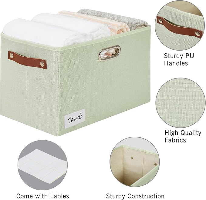 Large 3-Pack Foldable Fabric Storage Bins - Image 3
