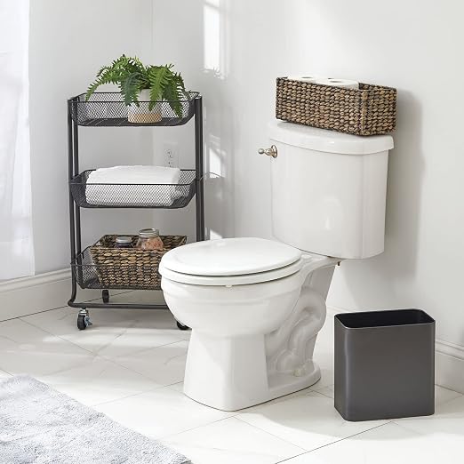 mDesign Small Metal 2.4 Gallon/9 Liter Trash Can Wastebasket Garbage Bin - Image 2