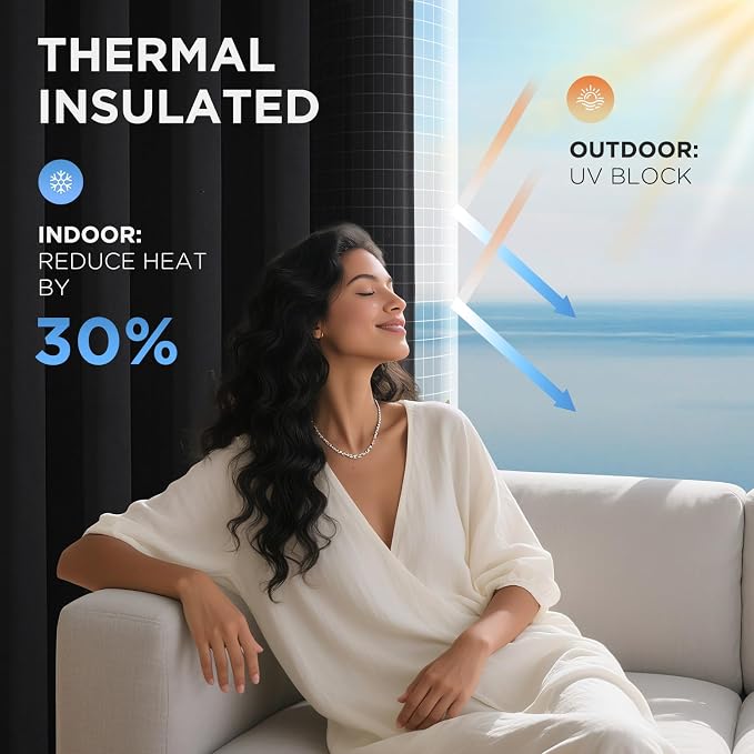 Joydeco Blackout Door Curtain for Doorway Privacy 78 Inches Long, Grommet - Image 5