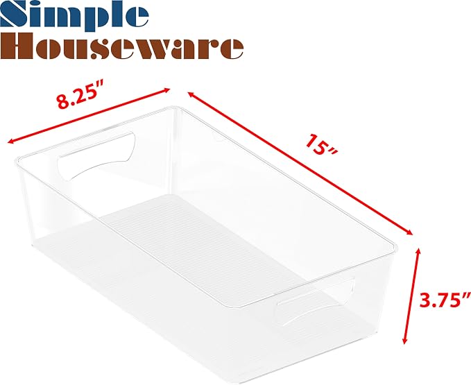 Simple Houseware 4 Pcs Kitchen Clear Bin Storage Organizer - Image 2