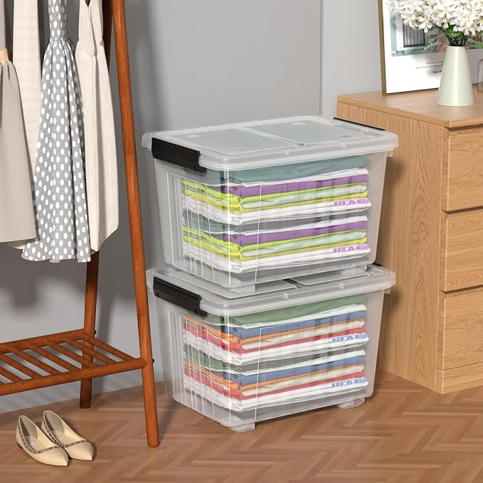 Kiddream 50 Quarts Clear Plastic Latching Boxes - Image 5