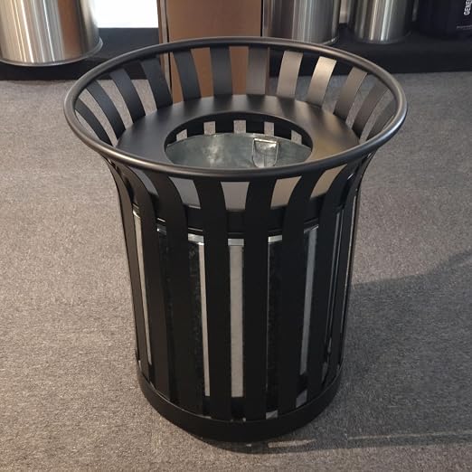 Outdoor Metal Slatted Trash Receptacle, Waste Receptacle，Commercial Trash Cans - Image 6