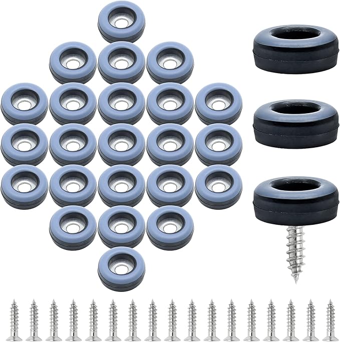 24pcs 3/4" Screw on Furniture Sliders, Teflon Chair Leg Slides, Round Furniture by suiwotin