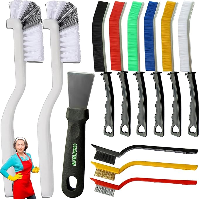 12Pcs Crevice Cleaning Brush Set, Designed specifically by CRAFNEW