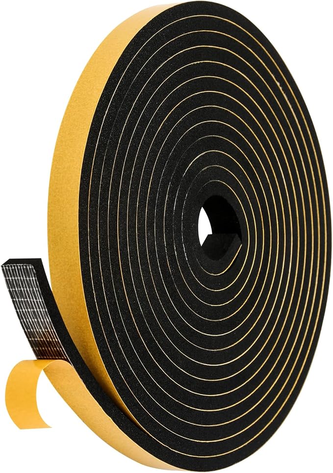 Black Weather Stripping Door Seal Strip, Strong Adhesive, Lightproof, Soundproof by Amzjjle