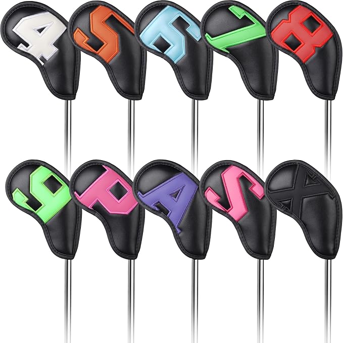 CRAFTSMAN GOLF 12pcs or 1pc Thick Synthetic Leather Golf Iron Head Covers Set by CRAFTSMANGOLF