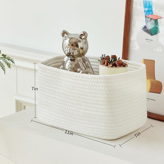 Small Cotton Rope Basket – Storage Bin - Image 8