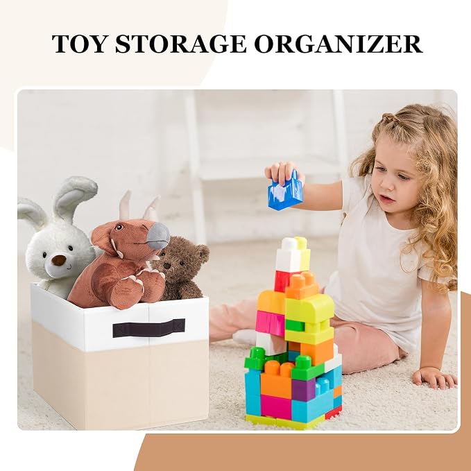 6 Pack Large Toy Box Chest, Collapsible Sturdy Toy Storage Organizer Bins - Image 3