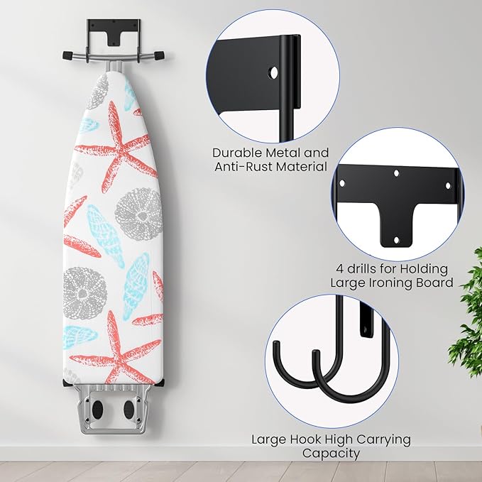 ORLESS Ironing Board Holder Wall Mount, Ironing Board Hanger, Ironing Board - Image 6