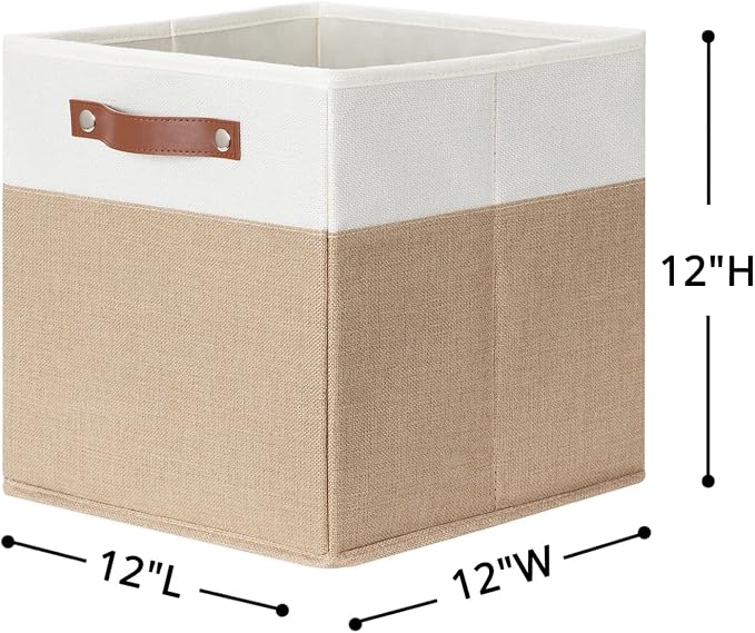 HNZIGE Fabric Storage Cubes, Cube Storage Bins 12 x 12, Decorative Storage - Image 8