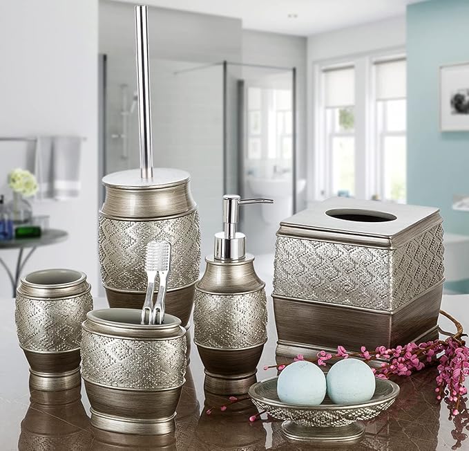 Creative Scents Dublin Silver Toilet Brush Set - Image 5