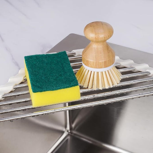 Tomorotec Triangle Roll-Up Dish Drying Rack Sink Corner Small Foldable - Image 2