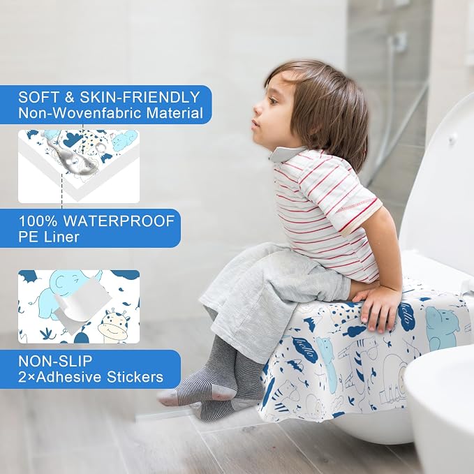 20 PCS Disposable Toilet Seat Covers, Extra Large Portable Potty Seat Covers - Image 2