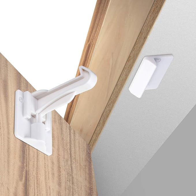 Upgraded Invisible Baby Proofing Cabinet Latch Locks by BennyBradleys