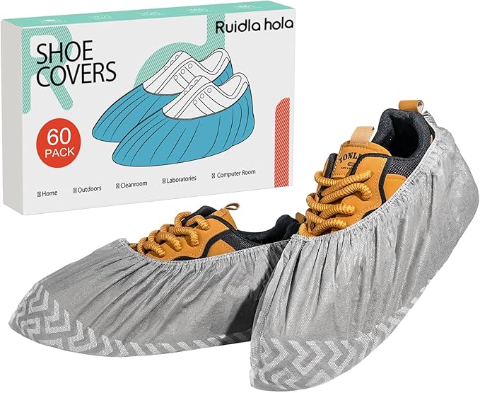 Shoe Covers Disposable 60 Pack, Non-Woven Booties by Unknown