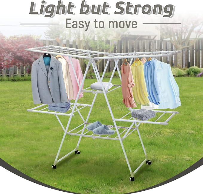 Gullwing Laundry Drying Rack, Space Saving Indoor & Outdoor Use, 61.81' x - Image 5