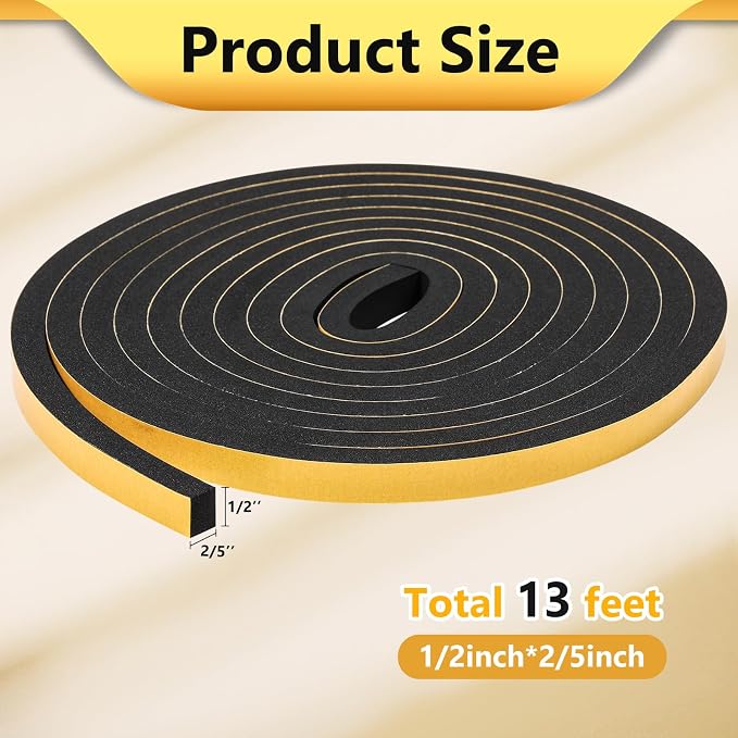 13Feet Weather Stripping Door Seal Strip, Strong Adhesive, Lightproof, - Image 2