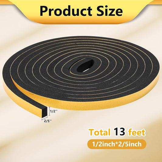 13Feet Weather Stripping Door Seal Strip, Strong Adhesive, Lightproof, - Image 2