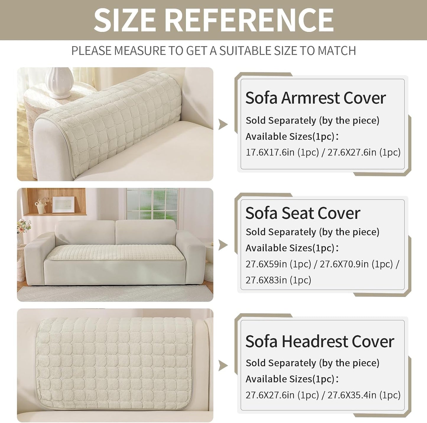 Pet Couch Cover for Dogs Washable, Fuzzy Non-Slip Couch Covers for Sofa, Couch Covers for 3 Cushion Sofa, Plush Dog Couch Cover for Sectional, Loveseat (Beige, 27.6" X 71")