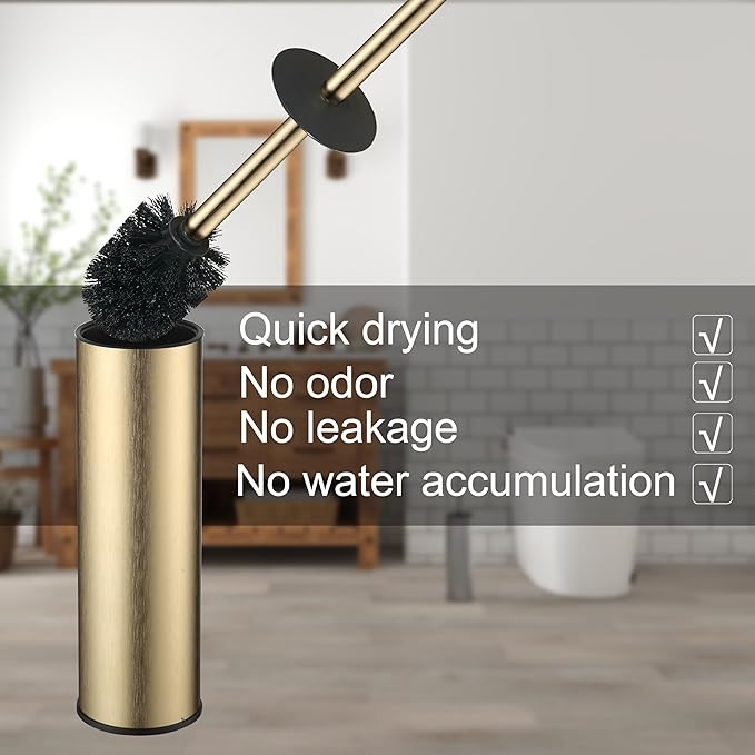 Toilet Brush and Holder Set Premium Material Toilet Bowl Cleaner Free Standing - Image 4