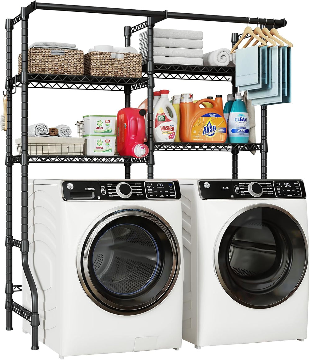 ULIFHOME U14 Medium Over the Washer and Dryer Shelves, 4 Tiers Laundry Room S...