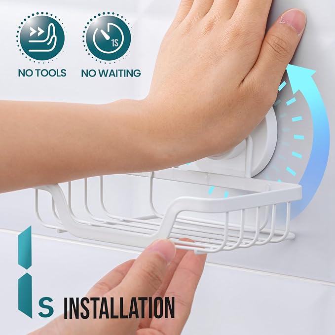 TAILI Soap Holder Bar Dish Suction Cup, Bar Shampoo Rack - Image 2