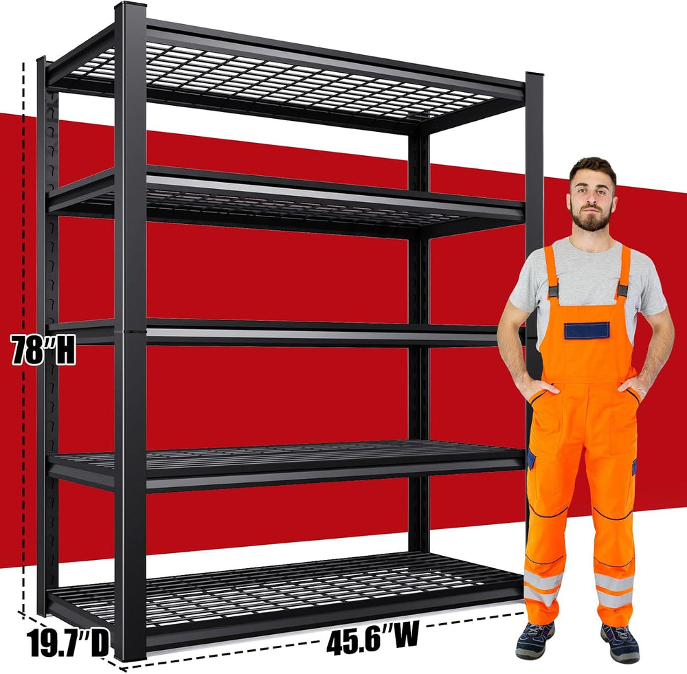 Set of 3 Garage Shelving-2500 lbs 5 Tier Storage Shelves,78"Hx46"Wx...
