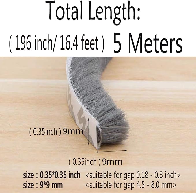 Self-Adhesive Pile Weather Stripping Seal - Image 3